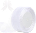 1-1/2 Inch x 50 Yards Sheer Organza Ribbon Chiffon Ribbon for Gift Wedding Flower Bouquet Wrapping Decorations Crafts (White)