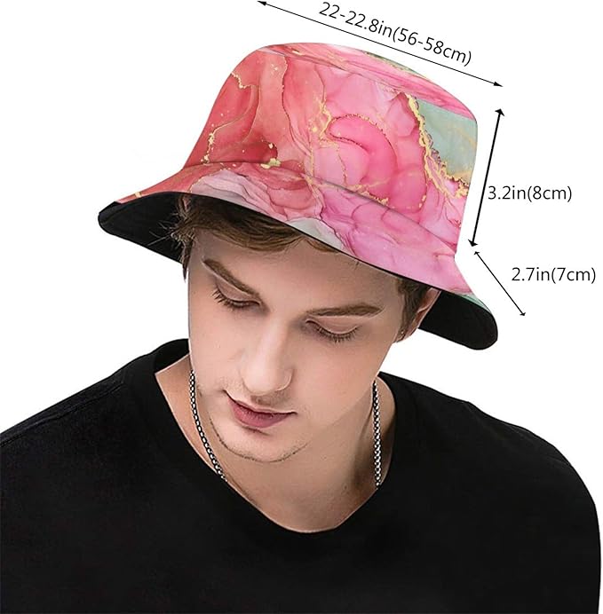 Bucket Hat for Women Men, Summer Print Hat Travel Packable Sun Cap Outdoor Hat for Women and Men