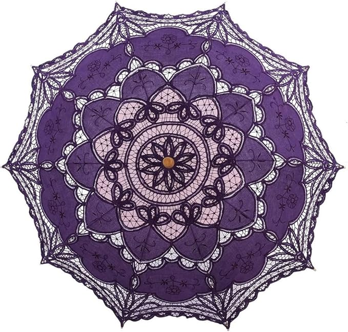 Lace Parasol Umbrella Vintage Wedding Bridal Lace Umbrella for Decoration Photo Tea Party 32 Inch Adult Size