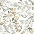 Guvana 16.14"x197" Floral and Leaf Wallpaper Floral Peel and Stick Wallpaper Leaves Contact Paper Colorful Flowers Removable Wall Paper for Room Wall Decor（Off-White Background）