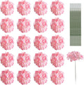 Veryhome 20Pcs Pink Hydrangea Artificial Flowers, Faux Hydrangea Flowers, Silk Flowers Heads with Stems, Fake Hydrangeas for Home Decor Wedding Party Centerpieces DIY Floral Arrangements