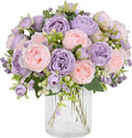MARTINE MALL 12 Packs Peonies Artificial Flowers, Pinkish-Purple Artificial Peonies, Silk Peonies Flowers Fake peonies Artificial Flowers Peonies Bouquet for Centerpiece Table Wedding Party Home Decor