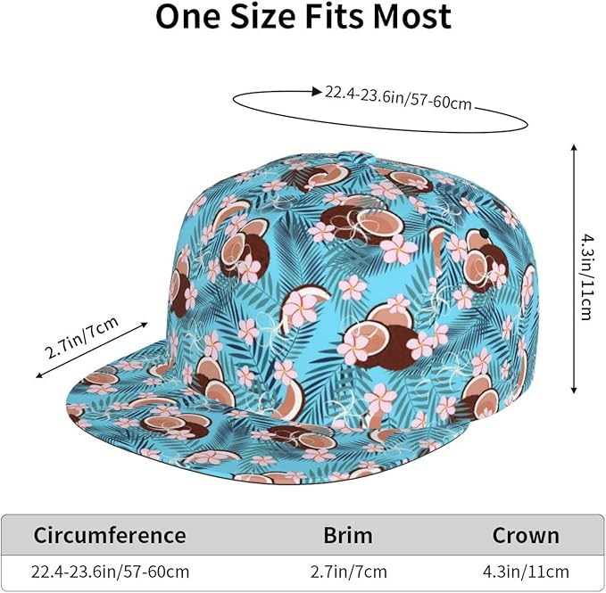 Floral Hawaiian Baseball Hat Adjustable Tropical Flower Snapback Hats Baseball Caps for Women Men