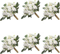 Meldel Ivory Bridesmaid Bouquet Set of 6, White Wedding Bouquets for Bridesmaids, 8.5 Inch Wedding Floral Arrangements Flowers Table Centerpieces Decor Artificial Flower Bouquet for Prom Party