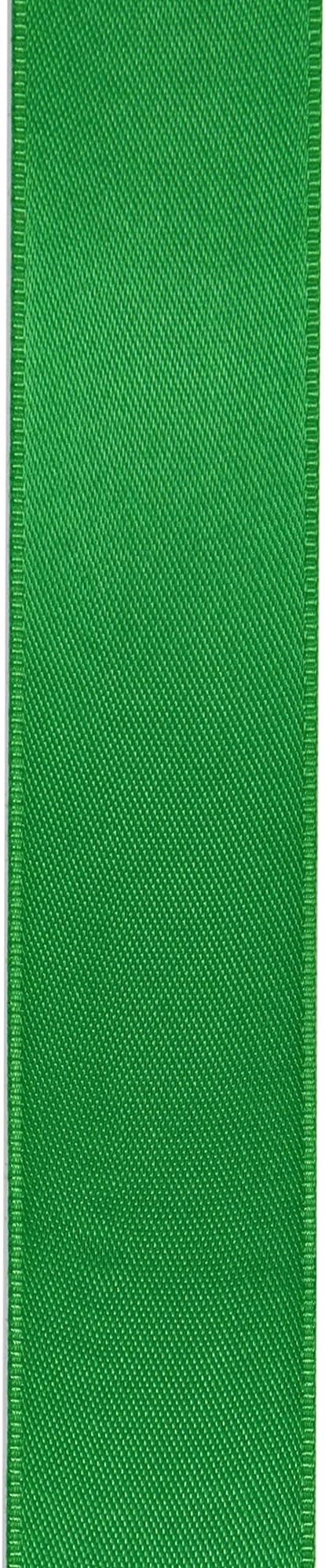 LIUYAXI Green Stain Ribbon, 5/8" X Continuous 50 Yards, Double Faced Fabric Ribbon Perfect for Gift Wrapping Wedding Birthday Party Christmas Hair Floral Craft Baby Shower