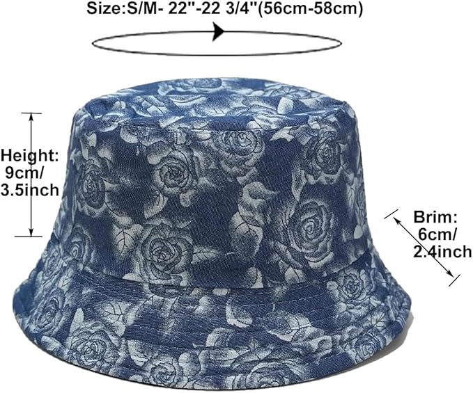 Quanhaigou Bucket Hat for Men Women,Packable Reversible Printed Sun Hats,Fisherman Outdoor Summer Travel Hiking Beach Caps