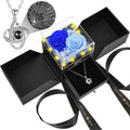 2 Preserved Rose Gift for Women - Eternal Rose with I Love You Necklace - Romantic Birthday Gifts for Girlfriend Mom Her Wife Grandma on Valentines Mothers Day Anniversary Christmas-Blue