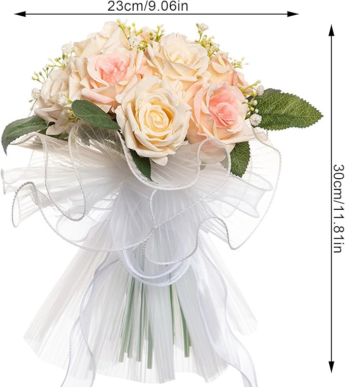 Ochine Bride & Bridesmaid Bouquets for Wedding, Wedding Bouquets for Bride Bridesmaid, Silk Bride Bridesmaid Hand Holding Flower Bouquet for Valentines Day Decor Wedding Party Supplies Home Decor