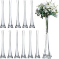 Craft And Party, Pack of 12, Eiffel Tower Vases Centerpiece for Flower, Wedding, Decoration. (24", Clear)