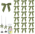 50 PCS Light Green Twist Tie Bows 2.5" Satin Ribbon Bows Decor for Gift Wrapping Craft Treat Bags Cake Pop Basket, Wedding Baby Shower Birthday Party Favors