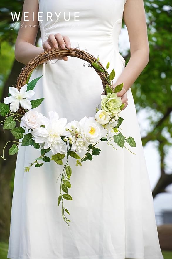 White Artificial Flowers Combo Box - Wedding Decor, Fake Flowers for Home Decor Indoor, Cake Flowers, Faux Flowers for Crafts
