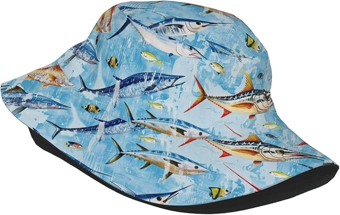 Funny Bucket Hat for Men Women Fashion Unisex Fishing Hat Fisherman Sun Caps Headwear for Outdoor Summer Travel Hiking Beach