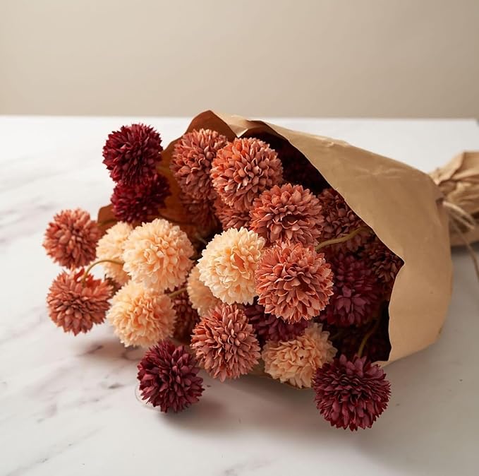 Artificial Hydrangea Flowers Fake Hydrangeas Faux Flowers Bouquet Artificial Plants for Wedding Home Office Decor Excluding vases-（Bright Red 10 PCS）