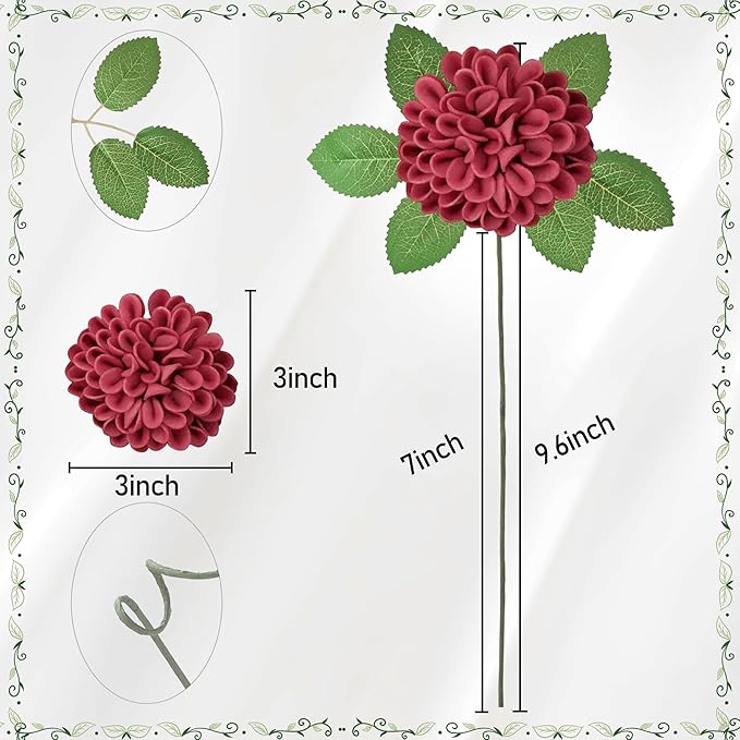 Artificial Flowers, 25pcs Artificial Rose for DIY Wedding Bouquets Centerpieces Arrangements, Hot Pink Rose Flowers with Stems for Bridal Shower Party Home Decorations