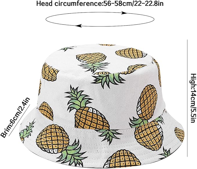 XYIYI Cute Bucket Hat Beach Fisherman Hats for Women, Reversible Double-Side-Wear