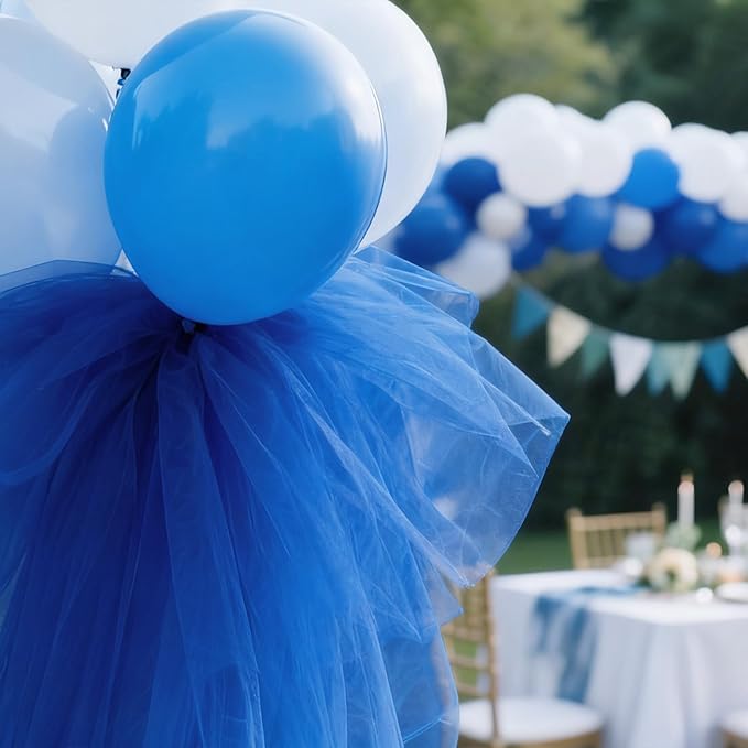 Royal Blue Tulle Mesh Ribbon 6 Inch x 100 Yards(300ft) Spool Fabric Ribbon Ideal for Tutu Skirt Art Gift Wrapping Flower Bouquet Crafts Weddings Floral Arrangements