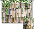8x6ft Vintage Bookshelf Backdrop Flower Garlend Book Pages Wedding Party Photo Backdrop Baby Shower Graduation Party Photo Studio Background KUBDJ727