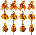 12 Pack Fall Stems Artificial Berry Picks Fall Picks with Pine Cone Sunflowers Pumpkin Maple Leaves Branches Decorations for Harvest Autumn Thanksgiving Day Wreaths Indoor Outdoor Home Decor