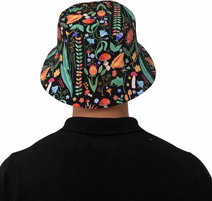 Bucket Hat for Women Men, Summer Print Hat Travel Packable Sun Cap Outdoor Hat for Women and Men