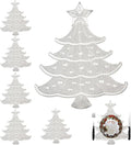 Lot of 6 Christmas Placemats, Placemats Decorations Table Mats Hollow Out Vinyl Place Mats for Dining Table Setting Kitchen Table Mats Christmas Decoration (Silver Christmas Tree)
