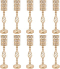 Wedding Centerpieces for Tables, 10 Pcs Vases for Centerpieces with Crystal Beads, 24in Tall Wedding Vase for Tables, Metal Flower Vase Stand with Crystal Beads for Wedding (Gold)