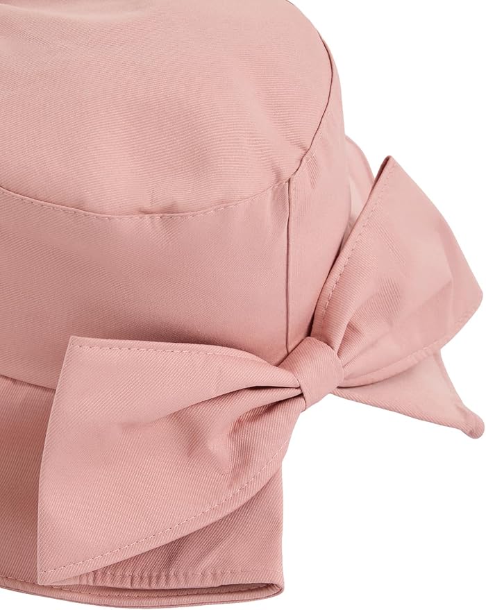 Verdusa Women's Bow Knot Wide Brim Bucket Hats Summer Outdoor Sun Hat