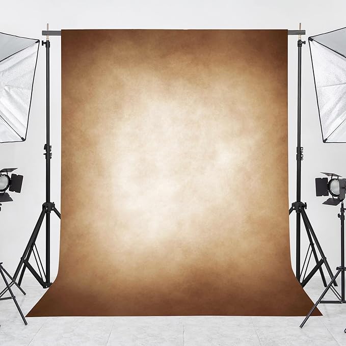 Abstract Latte Brown Professional Photography Backdrop for Adult Portrait Photo Props Booth Background Photoshoot Studio with Thick Ployester Fabric Roller Pocket on Top (8x10 ft)
