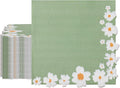 100 Pack Floral Napkins Decorative, Green & White Flowers Dessert Napkins 4-Ply Disposable Paper Luncheon Dinner Napkins for Wedding Birthday Baby Shower Bridal Party Picnics Folded 6.5 x 6.5 Inches