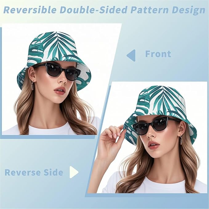Wildflowers Floral Bucket Hat for Men Women, Summer Vacation Outdoor Travel Reversible Double Side Beach Caps Fisherman Hat