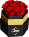 GLAMOUR BOUTIQUE Eternal Preserved Roses in a Box - Flowers Forever, Rose Forever in a Box for Wife, Birthday Gifts for Her, 7 Roses, Red