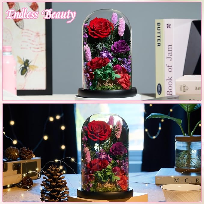Preserved Roses,Forever Fresh Flowers 7.48in,Gift for Women,Mom,Grandma,Wife,Girlfriend,Sister,and Daughter Perfect for Birthday,Mother’s Day,Valentine’s Day (Mystic Purple2)