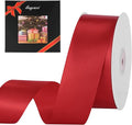 LIUYAXI 1-1/2 Inches 50 Yards Red Satin Ribbon, Solid Fabric Ribbon Roll for Flower Bouquets, Gift Wrapping, Wedding, Handmade Crafts