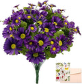 SNAIL GARDEN 54 Blooms Artificial Flower Bouquet, 15.7in Purple Artificial Daisy Flowers with 3 Sizes Blooms, Realistic Fake Wildflowers for Silk Flower Arrangements Indoor Outdoor Purple Fall Decor
