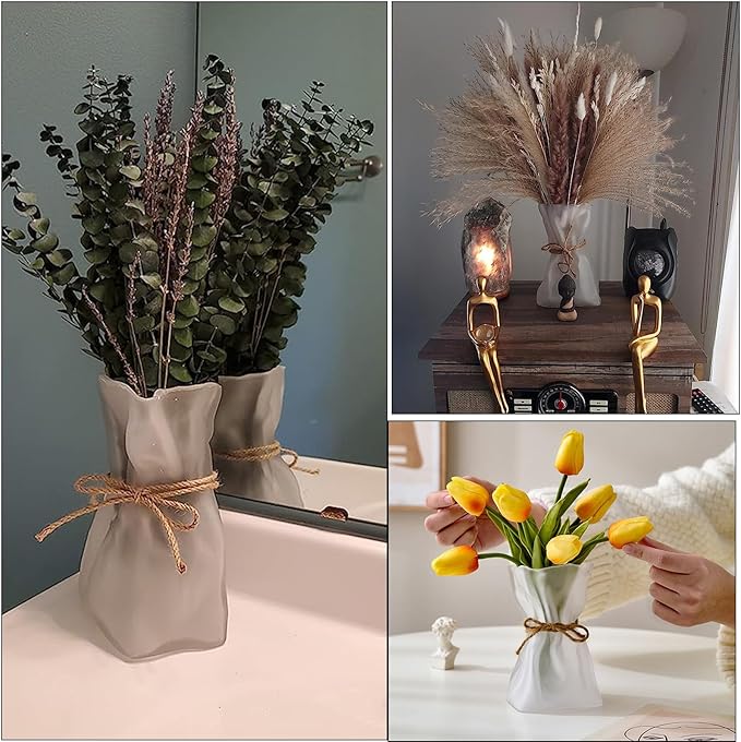 Irregular Frosted Shaped Modern Minimalist Glass Vase - Fashionable Multi-Use Home Decor for Flowers, Centerpiece, Kitchen, Office, Wedding & Holiday