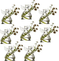 Angel Design Glass Vases Clear Flower Plant Terrarium Container Hanging Vase Wedding Decor Garden Ornaments Hanging Planter (Pack of 8)
