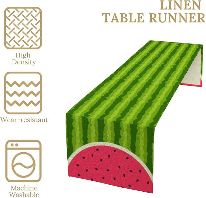 Watermelon Table Runner,Summer Fruit Tropical Birthday Party Decoration Dining Room Home Kitchen Table Decor 13 x 70Inches