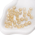 100PCS Glass Flower Beads for Jewelry Making 4 Petal Flower Bead Caps Gradient Cute Floral Beads Aesthetic Charms for Necklace Bracelets Earrings DIY Craft Home Decoration-Gold