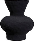Rustic Ceramic Vase Vintage Farmhouse Style Decor, Frosted Texture Pottery for Home Decor, Modern Living Room, Office Desk Table Centerpiece(Black) 5.5IN