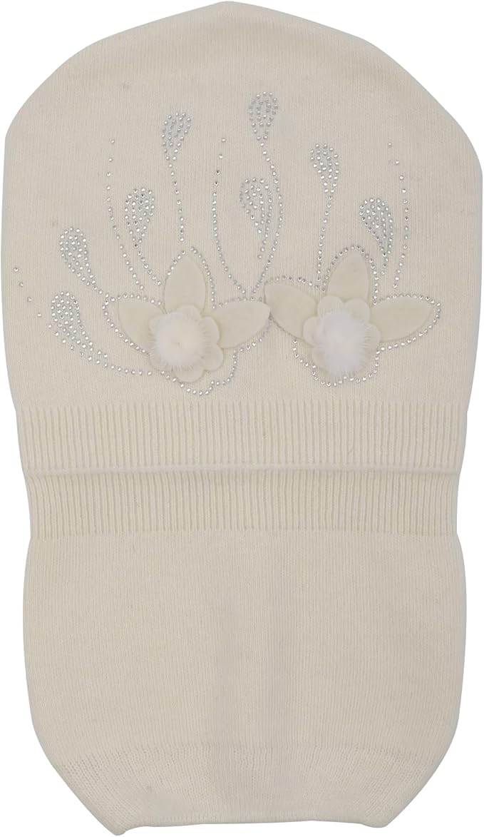 ZLYC Women Floral Slouchy Beanie Hat Double Layer Winter Knit Skull Cap