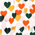 Pink Green Orange Party-Decorations Heart-Garland - 52ft Little Cutie Baby Shower Hanging Decoration Streamers Banner,Wedding Bridal Shower Birthday Spring Summer Fall Autumn Decor Panduola