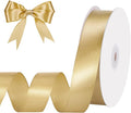 Gold Ribbon 1 Inch 50 Yards Gold Satin Ribbon Gift Bows for Wedding Party Holiday Christmas Decorations Gift Wrapping Ribbons Crafts Hair Bows