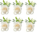 Meldel Wrist Corsage for Wedding(Set of 6),Artificial Champagne Rose Eucalyptus Pearls Wristband Corsages for Bride Bridesmaids Wedding, Women Mother Wrist Flower for Prom Party Anniversary Decor