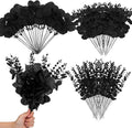 Giegxin 90 Pcs 3 Kinds Mixed Eucalyptus Leaves Stems Bulk Artificial Silver Dollar Leaves Picks Dried Eucalyptus Bundle Faux Spray for Wedding Vase Bouquet Floral Arrangement (Black)