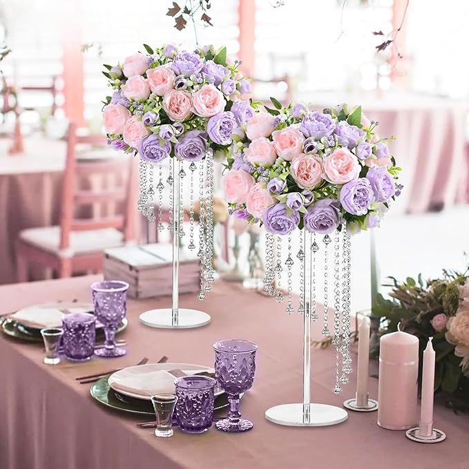 ASTRYAS Peonies Artificial Flowers 3Pcs Peony Purple Fake Silk Peonies Flowers for Decoration Faxus Flowers for Table Centerpieces Wedding Bouquet Party Home Decoration Indoor- Pink Purple