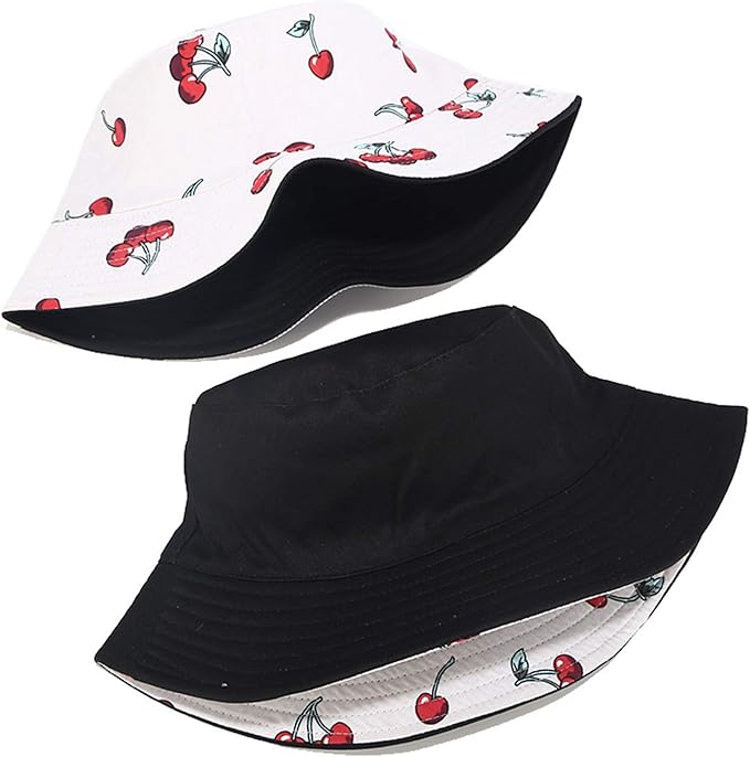 Mashiaoyi Unisex Print Double-Side-Wear Reversible Bucket Hat