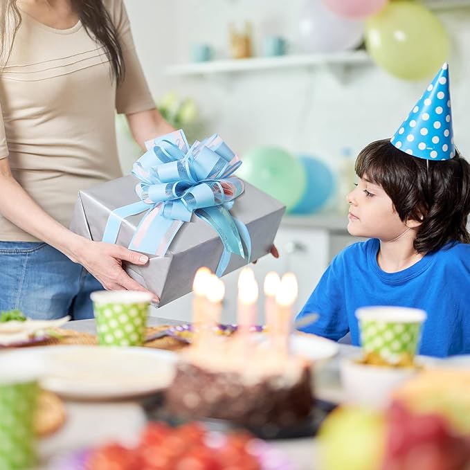 WILLBOND 20 Pieces 6 Inch Pull Bows Gift Wrapping Ribbon Pull Bows for Christmas Wedding Baskets Valentine Multicolor Wrap Accessory for Gift Present Holiday Decor(Bright Colors)