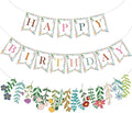 XunYee 3 Pcs Wildflower Birthday Decoration Flower Happy Birthday Banner Boho Wildflower Happy Birthday Banner Garland Flower Hanging Decorations Birthday Party Decorations for Girls Women