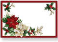 50 Pack Christmas Paper Placemats Poinsettia Disposable Place Mats Red Green Christmas Flower Decorative Paper Table Mats for Xmas Holiday Home Kitchen Table Top Decor
