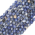 Faceted Natural Blue Sodalite Stone Round Beads 8mm 36cm/Strand for Jewelry Making