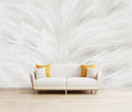 Feather Wallpaper Mural Elegant Gray and White Mural Wallpaper for Living Room Bedroom （Not Peel and Stick）